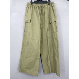 Cider Cargo Pants Womens Size XL Green Wide Leg Utility Pockets High Rise Casual